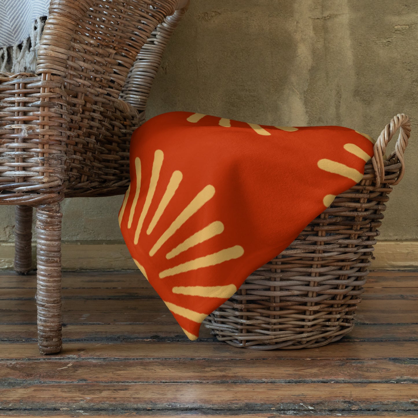 Orange Suns Throw Blanket